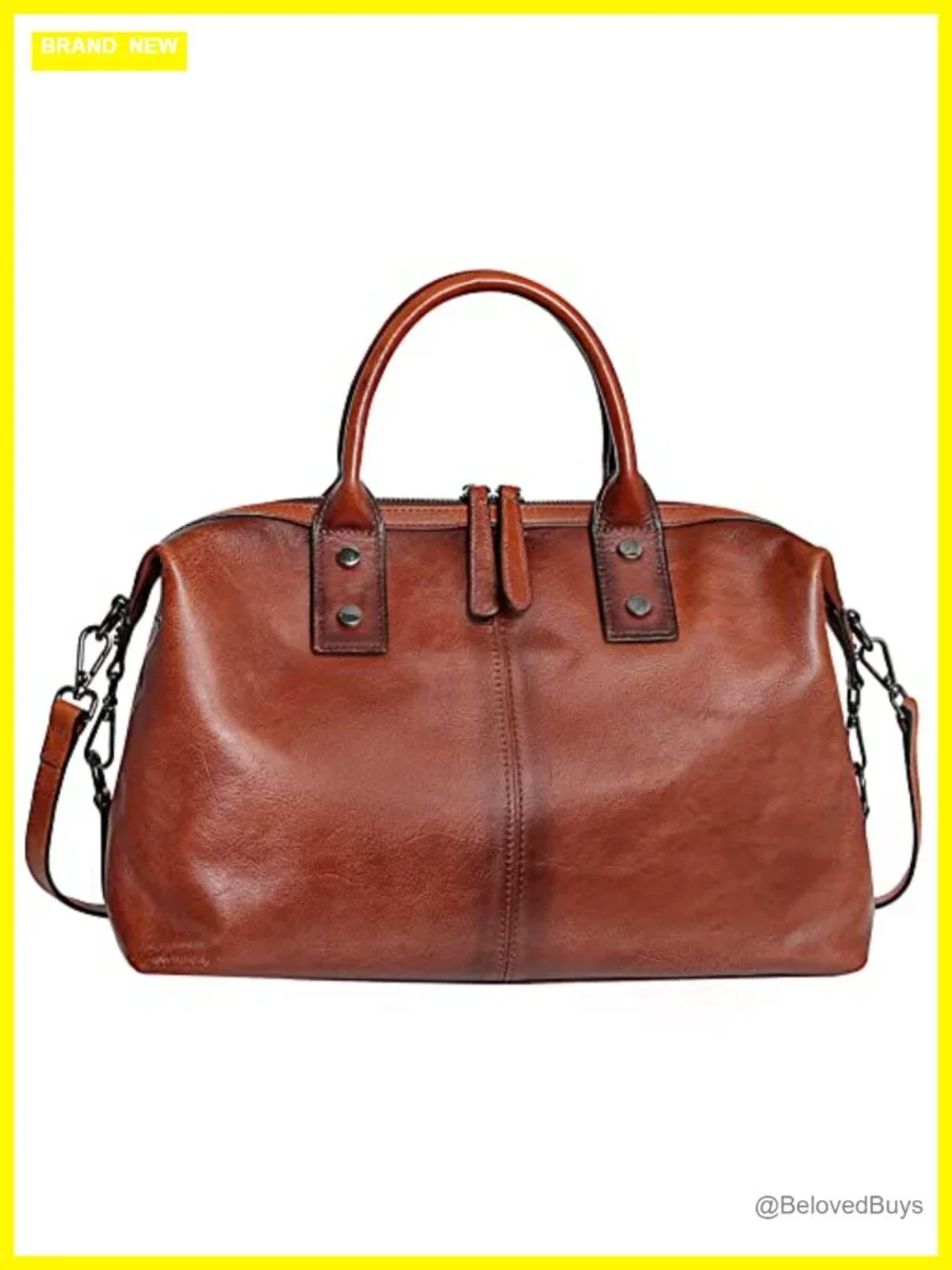 Vegetable tanned leather satchel bag shoulder tote